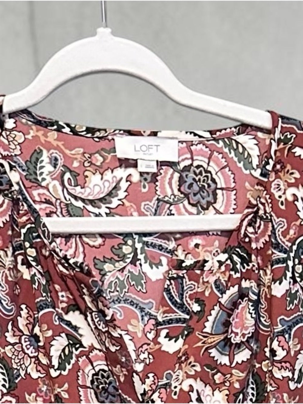 LOFT Rust Paisley Midi Dress Size L